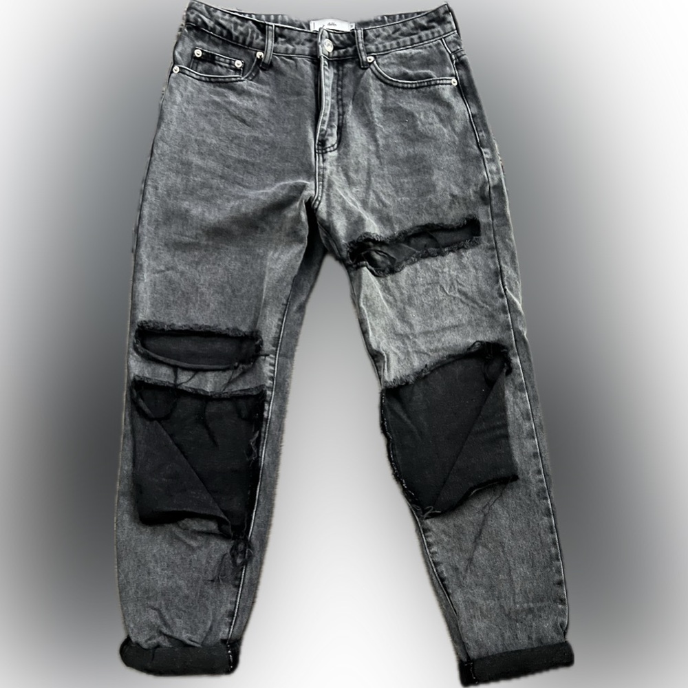 black ripped jeans